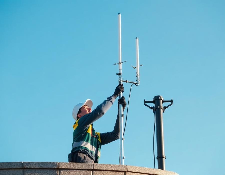 Instalação de antena por técnico